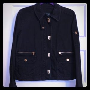 Ralph Lauren Black Denim Jacket-Size Large. EUC.